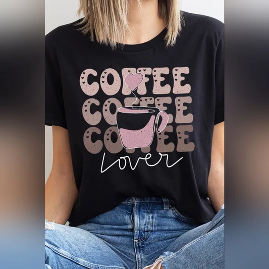 "COFFEE LOVER" Black short sleeve t-shirt