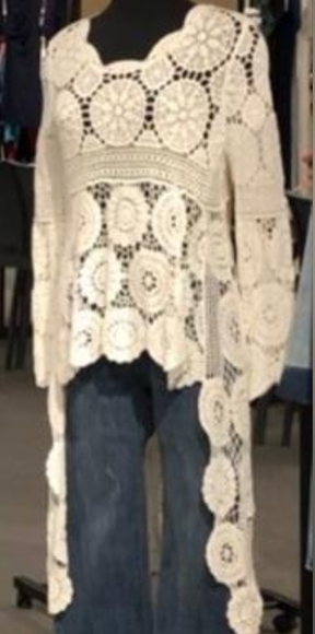 A.Z.I white crochet sweater
